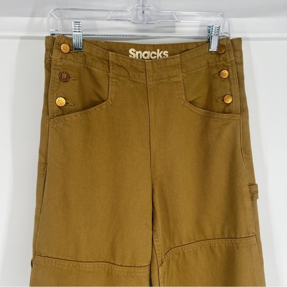 Snacks by Mother The Smoothie Green Utility Skimp Denim Pants in Bronze Mist 26 - Picture 3 of 11